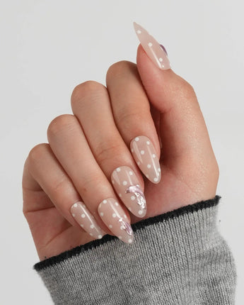 Salt & Sand Medium Almond press on nails, handmade custom nails by Joyeenails