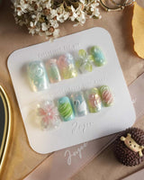 Seaglass Swan elegant summer nails with translucent seaglass color and soft shine
