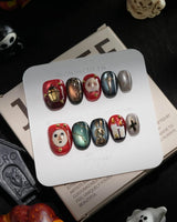 Séance handmade press-on nails in extra short oval shape by Joyee Nails