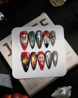 Séance handmade press-on nails in medium stiletto shape by Joyee Nails