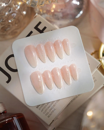 Sheer Stardust press-on nails — Icy Nude Ombre Gradient,