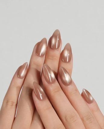 Sheer Look Team #1 nail art close-up showing nude cat eye details