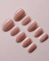 Nude Blush cat-eye press-on nails — blush pink cat eye nails handmade nail art by Joyee Nails