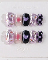 Purple Frost - Joyeenails - DO028 - XS / Short Oval