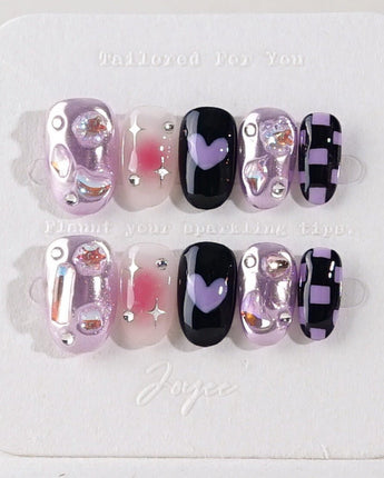 Purple Frost - Joyeenails - DO028 - XS / Short Oval