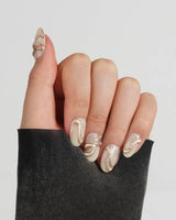 Silk Bow press-on nails — Luxury Creamy White &