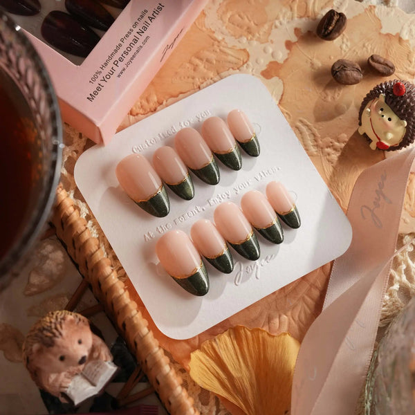 Silk Green - Joyeenails - FT046 - S / Medium Almond