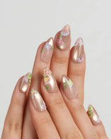 Silk Stitch press-on nails — Midsummer Blooms, Colorful 3d