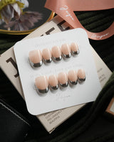 Silver Sleek Extra Short Oval press-on nails