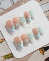 Slushie Blueberry summer slushie nails with blueberry charms and ice-like textures