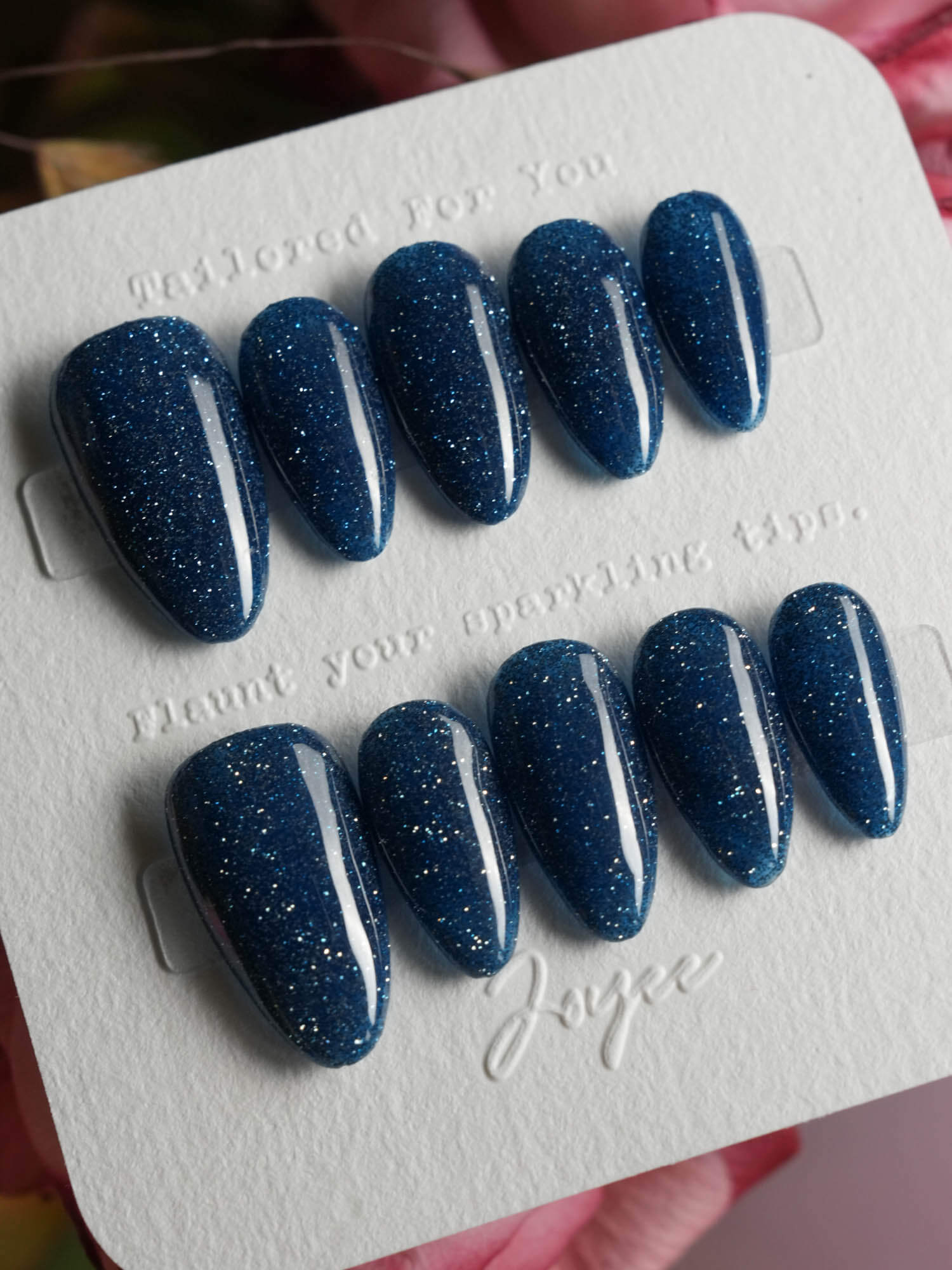 Glitter Glitz Navy - M / Extra Short Coffin