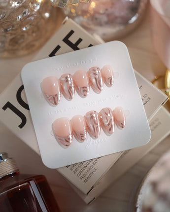 Solar Cycle press-on nails — Icy Nude Pink &