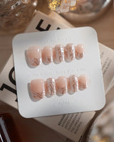 Solar Cycle nails in extra short oval — Icy Nude Pink &