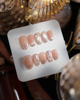 Solar Cycle nails in short oval — Icy Nude Pink &