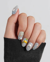Splash Club glossy pool party nail set with daisies, stars, and 3D animal details
