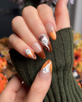 Spooky Glow - Amber - Joyeenails - HW020 - L / Medium Almond