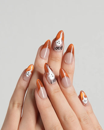 Spooky Glow - Amber - Joyeenails - HW020 - M / Medium Almond