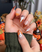 Spooky Glow - Amber - Joyeenails - HW020 - S / Medium Almond