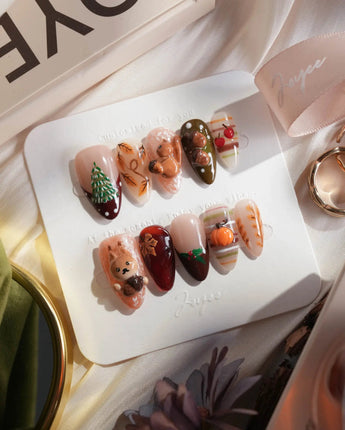 Squirrel Tales nails — Autumn Forest Palette, 3D by Joyee Nails