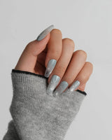 Still Water medium coffin press-on nails with delicate ribbon gel swirls