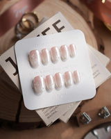 Sunday Light nails in extra short oval — Translucent Aurora Pink Gradient,