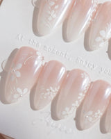 Sunday Light press-on nails — Translucent Aurora Pink Gradient,