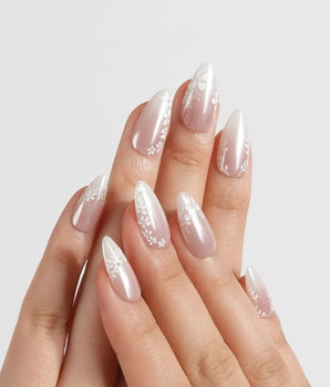Sunday Light press-on nails — Translucent Aurora Pink Gradient,