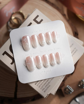 Sunday Light nails in short oval — Translucent Aurora Pink Gradient,