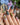 Futuristic press-on nails in distorted retro colors