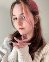 Sweater Weather handmade press-on nails featuring Soft Brown Tone, 3D Bears & Knit Texture.