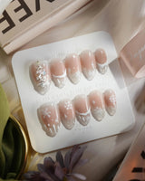Thawing Crystal nails — Icy Nude Pink & by Joyee Nails