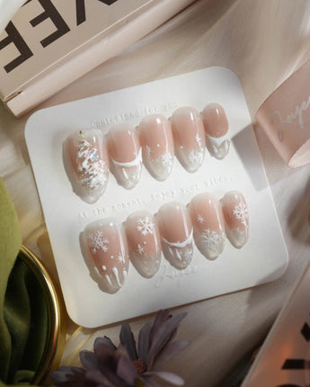 Thawing Crystal nails — Icy Nude Pink & by Joyee Nails