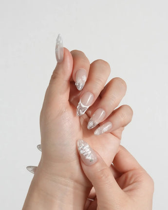 Thawing Crystal press-on nails — Icy Nude Pink &