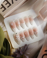 Thawing Crystal nails — Icy Nude Pink & by Joyee Nails