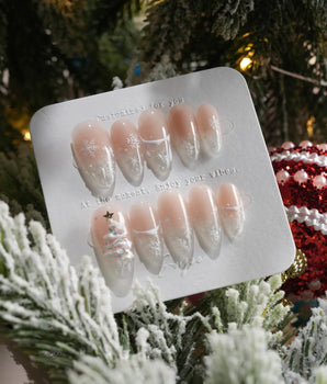 Thawing Crystal press-on nails — Icy Nude Pink &