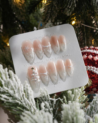 Thawing Crystal press-on nails — Icy Nude Pink &