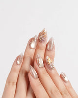 THE ASCENSION celestial press-on nails with Pegasus relief and shimmering star paths