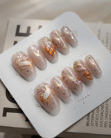THE ASCENSION medium coffin press-on nails with Pegasus wings and aurora shimmer
