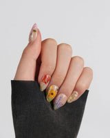 The Botanist nails in short almond — Vibrant Secret Garden, Multi-colored
