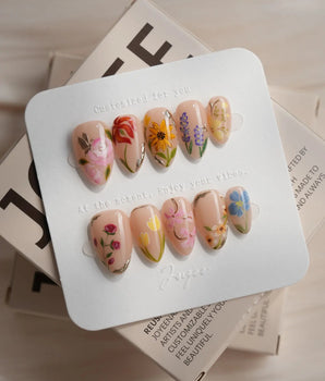 The Botanist press-on nails — Vibrant Secret Garden, Multi-colored