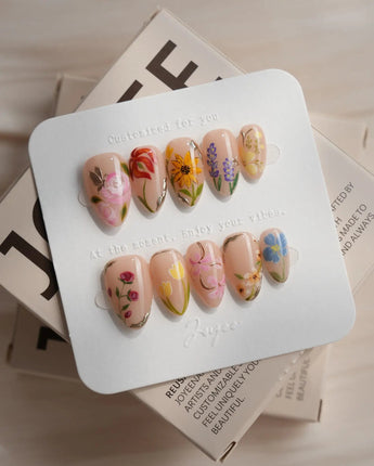 The Botanist press-on nails — Vibrant Secret Garden, Multi-colored