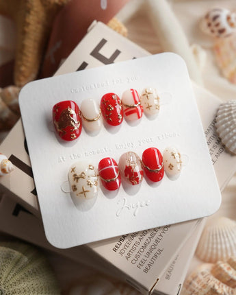 THE LEGEND Extra Short Oval press on nails, handmade custom nails by Joyeenails
