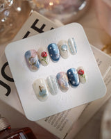 The Little Prince press-on nails — Starry Blue & Milky