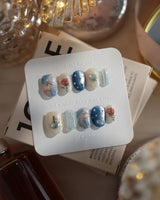 The Little Prince nails in extra short oval — Starry Blue & Milky