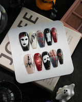 The Phantom handmade press-on nails in medium coffin shape by Joyee Nails