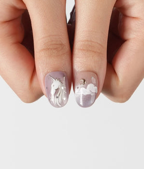 THE UTOPIA press-on nails — Dreamy Aurora Purple, Hand-painted
