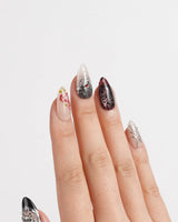 THE VALKYRIE nails in short almond — Dark Medieval Style, Metallic