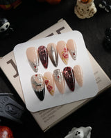 THE VALKYRIE handmade press-on nails in medium stiletto shape by Joyee Nails