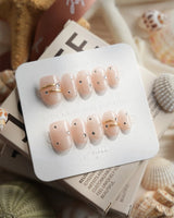 The Vow Extra Short Oval press on nails, handmade custom nails by Joyeenails