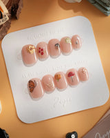 Treat Box nails — nude base mixed mini by Joyee Nails
